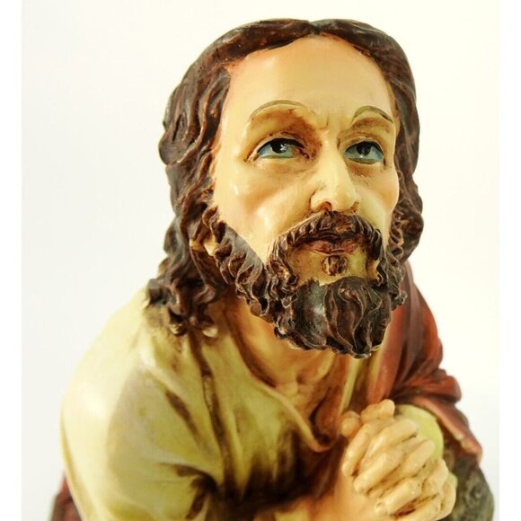Praying Jesus Figurine Agony in the Garden of Gethsemane Artist Signed 2007 - Picture 4 of 16